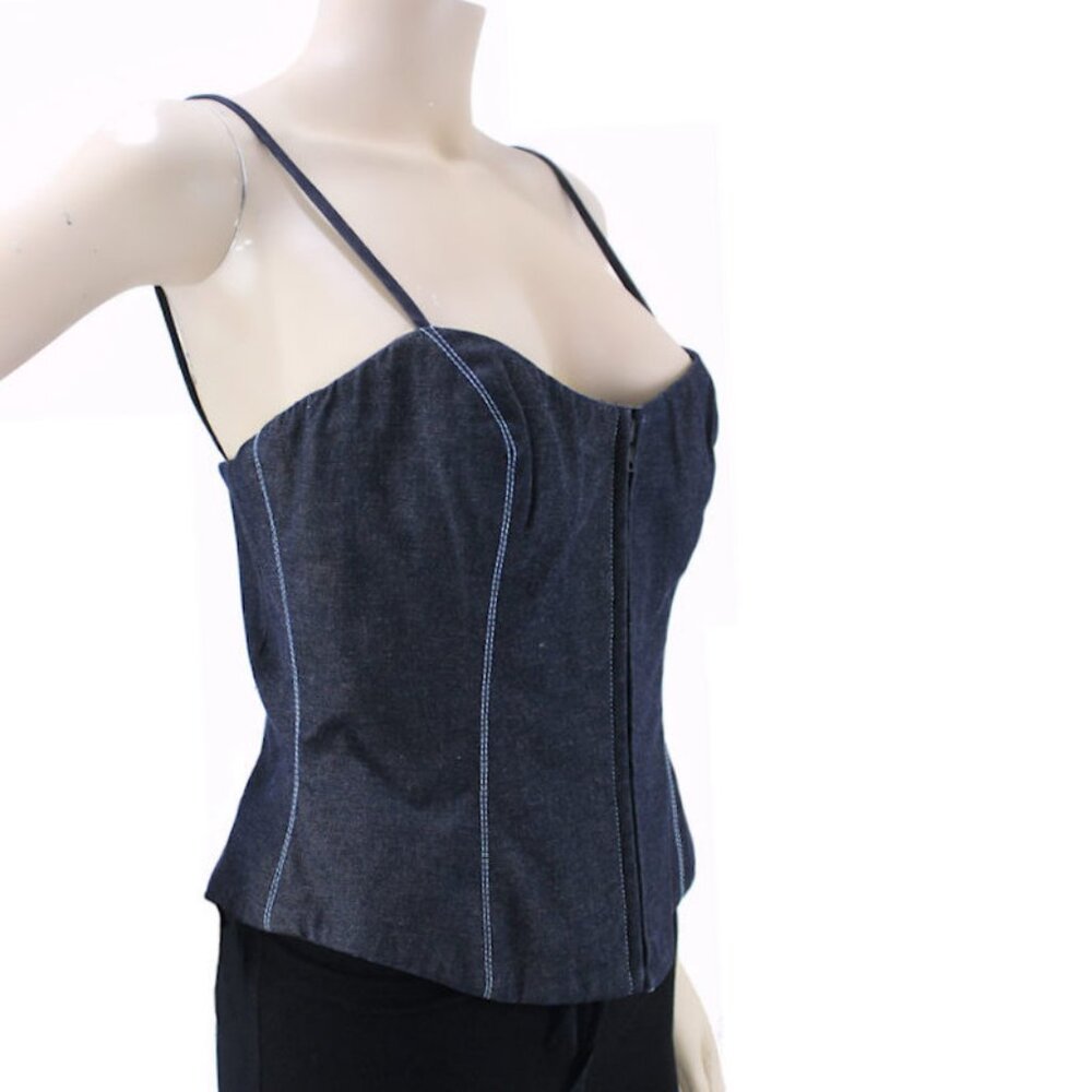 Vintage Y2K ALL ABOUT EVE Germany Cropped Denim Bustier Top - Picture 2 of 10